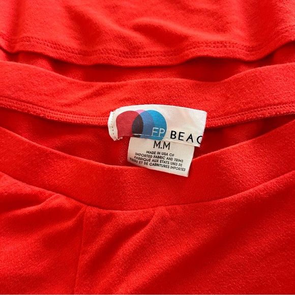 Free people red orange strapless layered + relaxed boho short sunsational set - Picture 8 of 10